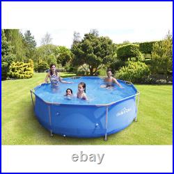 10ft Steel Frame Garden Swimming Pool & Filter Pump 76cm Deep Kids Paddling