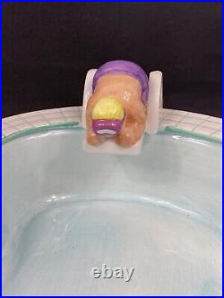 1995 Lotus Swimming Pool & Hot Tub Chip Take A Dip Serving Ceramic Bowl Set Vtg