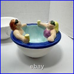 1995 lotus Chip And Dip Bowl, Swimming Pool And Hot Tub Ceramic Set