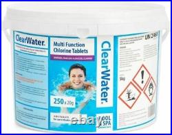 20KG Chlorine Tablets Swimming Pool Spa Hot Tub Cleaning FROM CLEARWATER