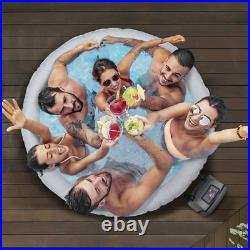Dellonda Inflatable Hot Tub Spa 2-4 Person With Smart Pump Rattan Effect DL90