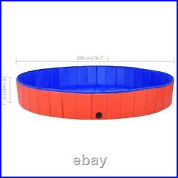 VidaXL Foldable Dog Swimming Pool Red 200x30 cm PVC UK HOT