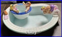 Vintage Lotus 1995 Swim Pool & Hot Tub Chip & Dip Ceramic Set